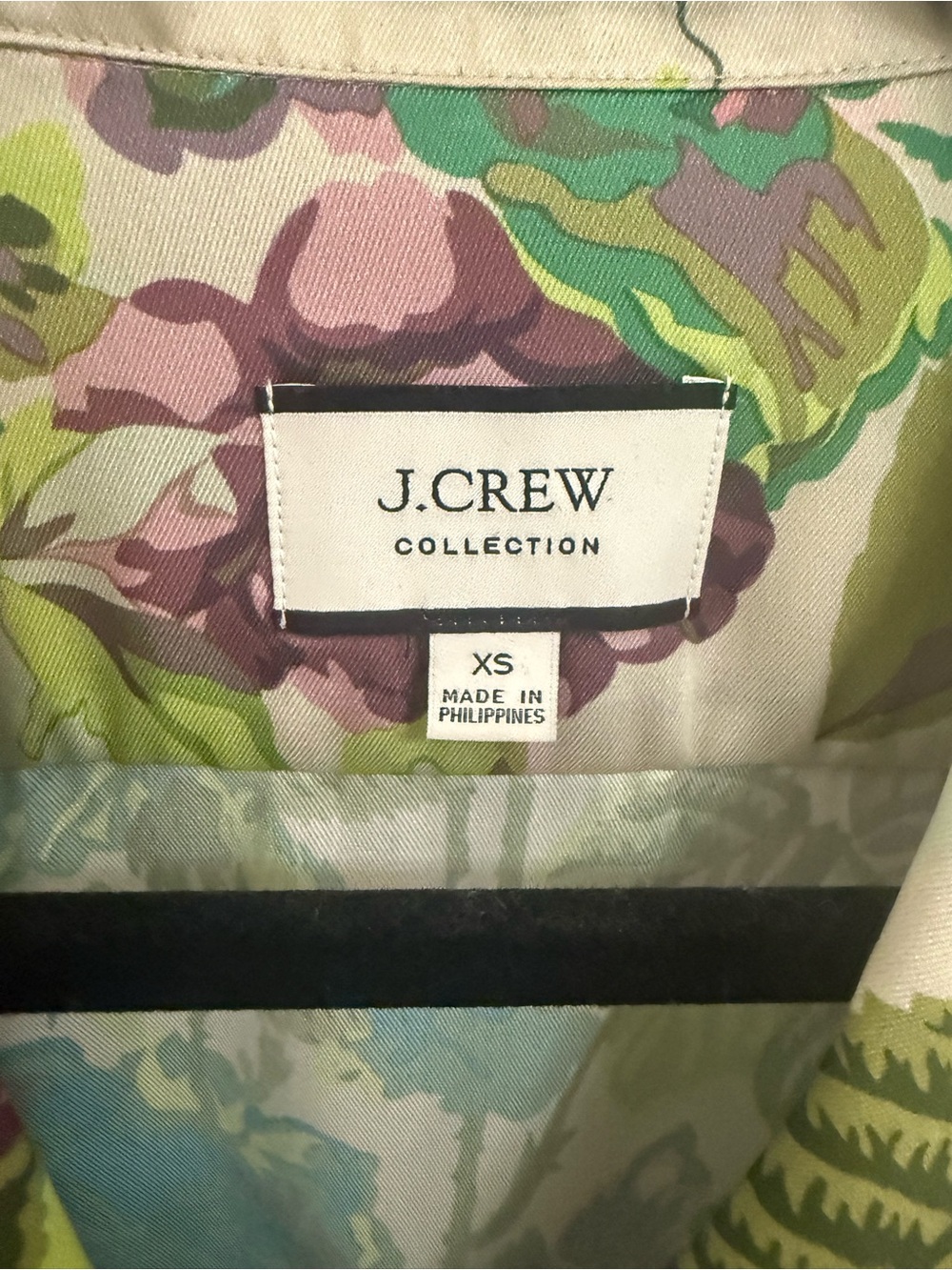 J. Crew Collection Floral Silk Blouse Jacket in Cream, Green & Purple - Picture 2 of 2